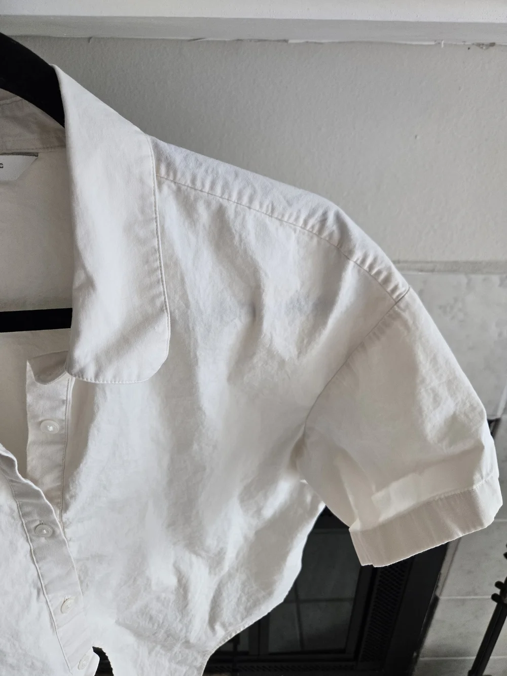 Banana Republic White Short-Sleeve Button Down Shirt